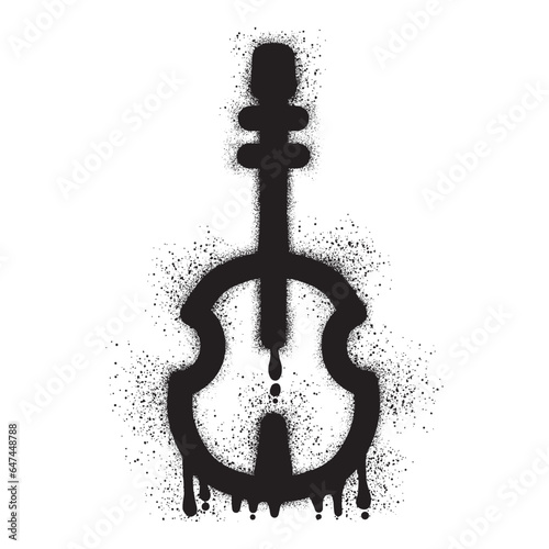 Violin graffiti with black spray paint