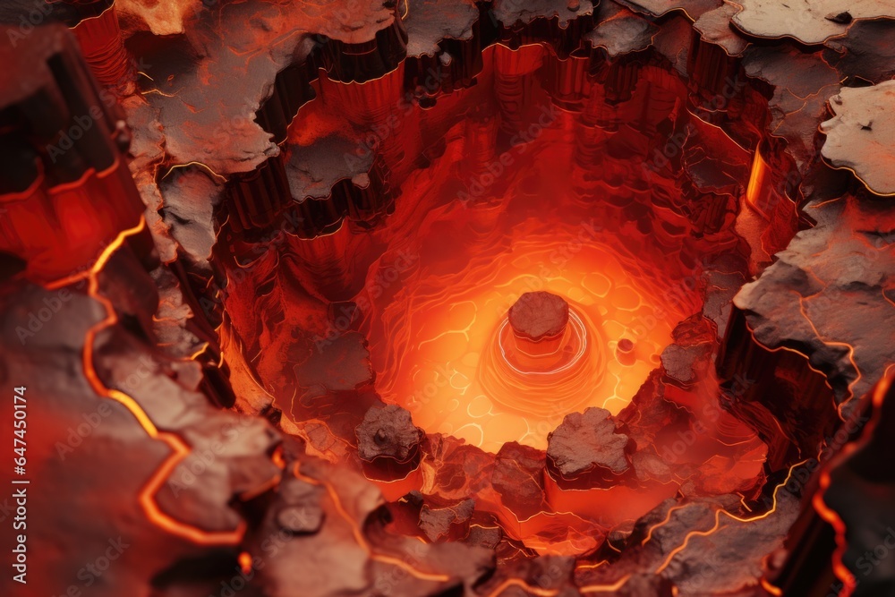 A close up view of a fire pit. Generative AI. - obrazy, fototapety, plakaty 