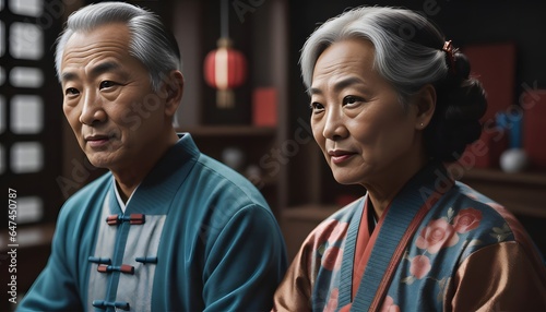 Old Chinese couple elderly