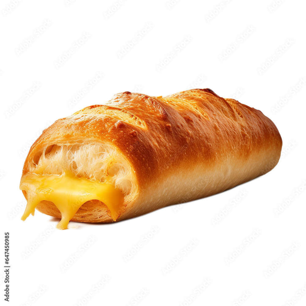 An isolated, Baked Cheese Roll, isolated on a white background An isolated, Baked Cheese Roll, isolated on a white background