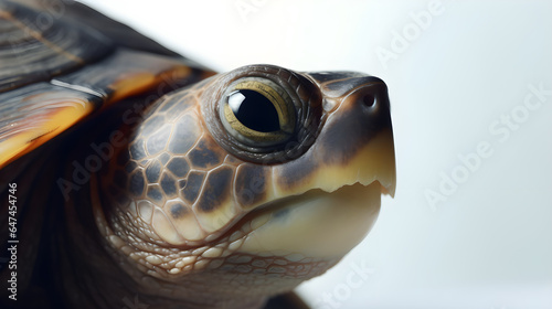 turtle face macro close-up, isolated on white background, copy space © Sunshine Design