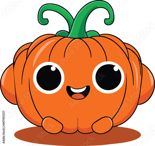 halloween pumpkin with a smile character