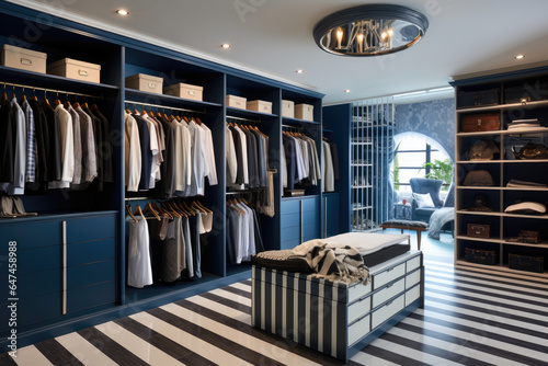 Step into a Seafaring Haven with a Captivating Walk-in Closet in Nautical Theme Style