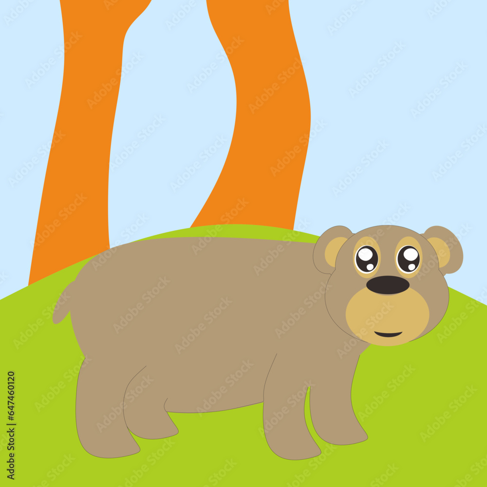 Obraz premium Illustration bear and background