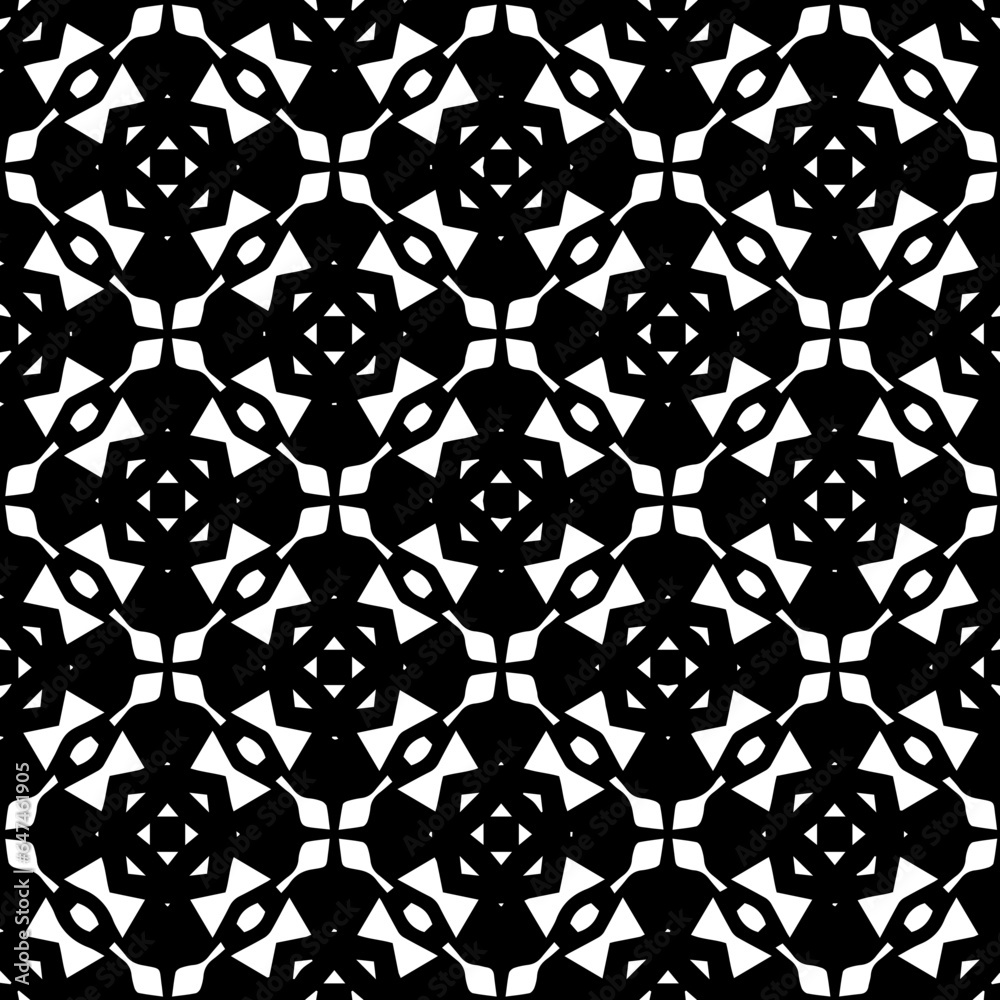 Black and white seamless pattern. Repeat pattern. Abstract background. Monochrome texture. Seamless texture for fashion, textile design,  on wall paper, wrapping paper, fabrics and home decor.