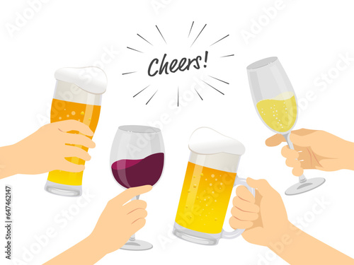 乾杯_ベクターイラスト