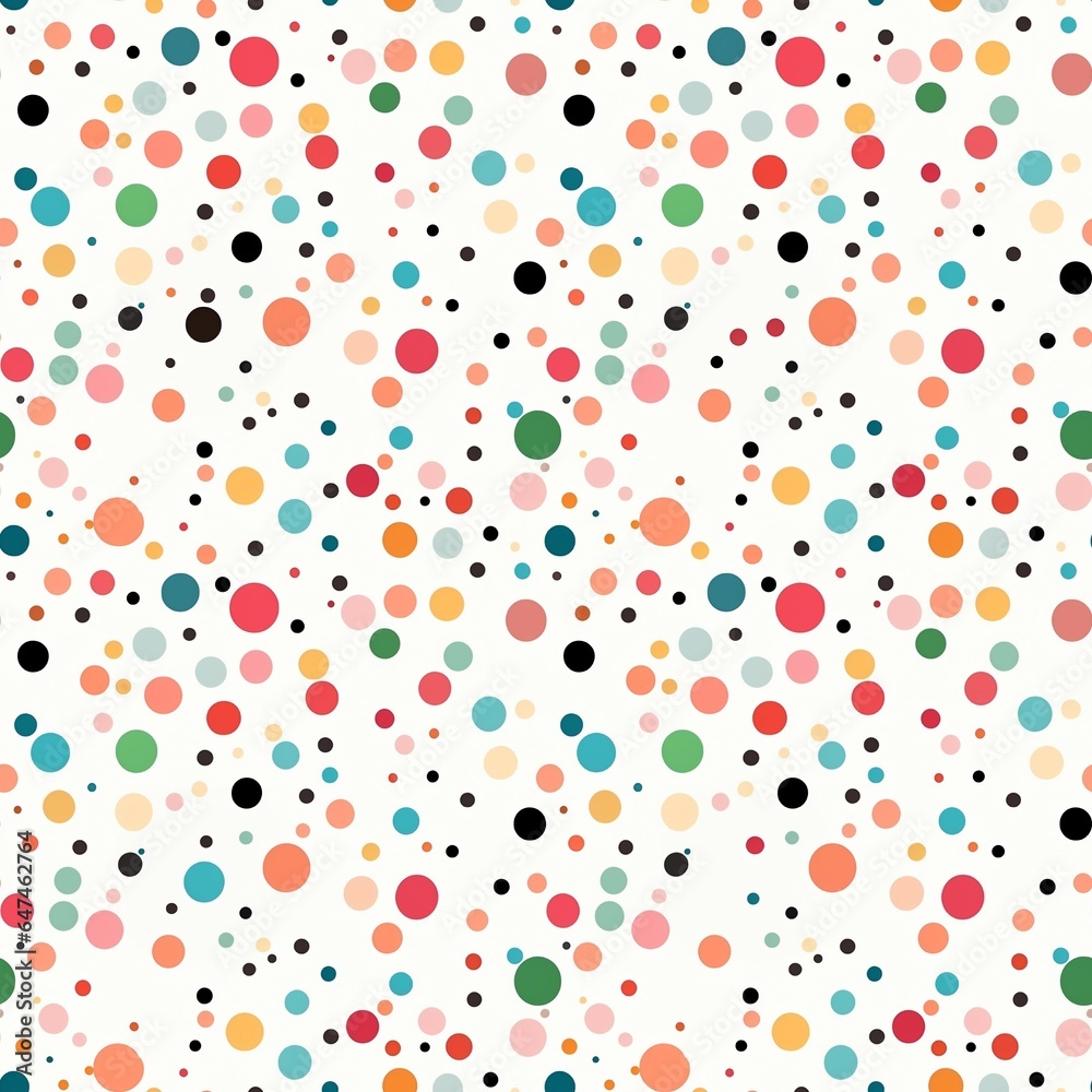 Abstract pattern of colorful dots on white background, sweet color seamless pattern design, for packing paper, fabric print and banner backgrounds.