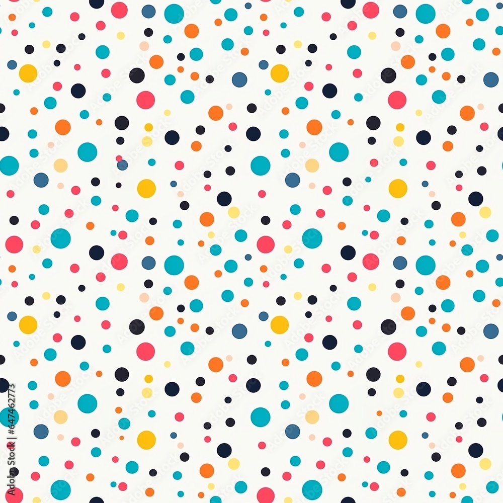Abstract pattern of colorful dots on white background, sweet color seamless pattern design, for packing paper, fabric print and banner backgrounds.