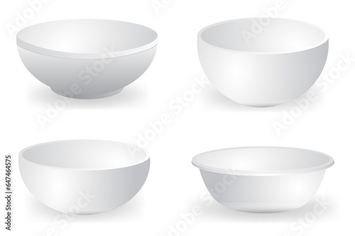 empty white bowl on white background. 3D 

Illustration
