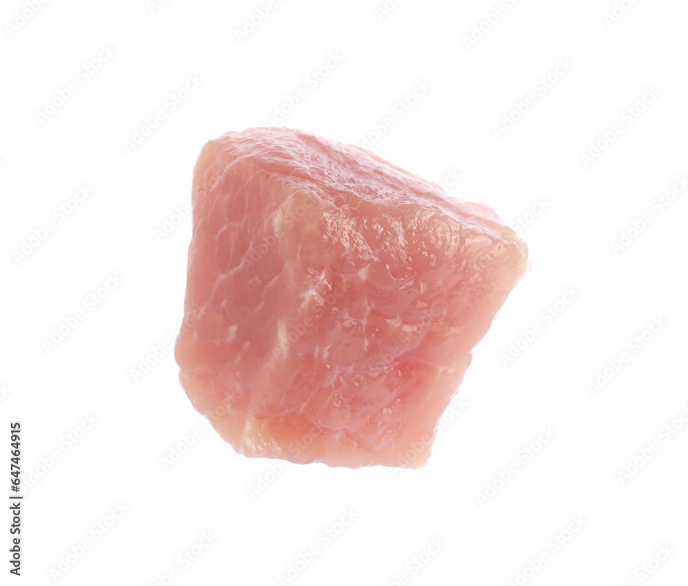 Piece of raw beef meat isolated on white Piece of raw beef meat isolated on white