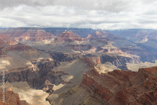 View from the South Rim at Grand Canyon National Park in winter, Arizona, USA