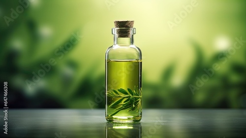 glass transparent bottle of herbal natural extract generative AI