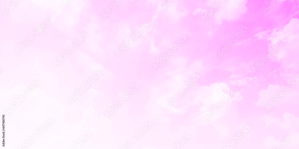 Sky Nature Landscape Background. Pink sky and white cloud detail in background with copy space. Sugar cotton pink clouds background. Sky Nature Landscape Background.
