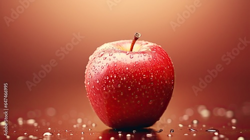 An apple on red background design 