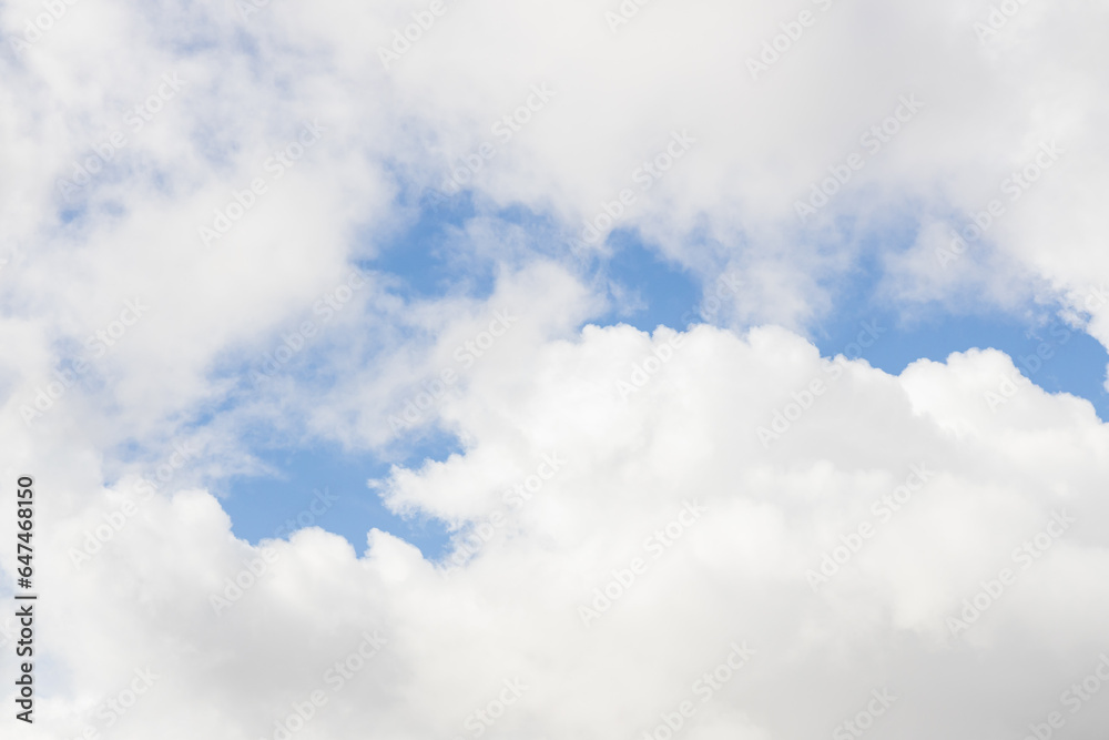 White and grey clouds and blue sky