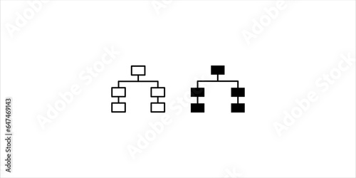 hierarchical outline, thin, flat, digital icons set for web and mobile. on a white background.	

