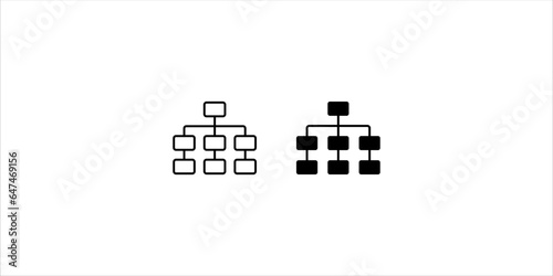 hierarchical outline, thin, flat, digital icons set for web and mobile. on a white background.	
