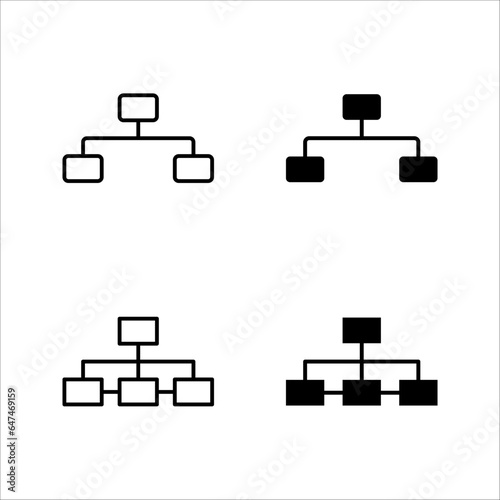 hierarchical outline, thin, flat, digital icons set for web and mobile. on a white background.	
