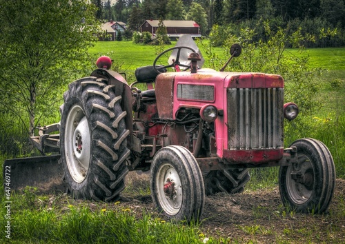 old red tractor