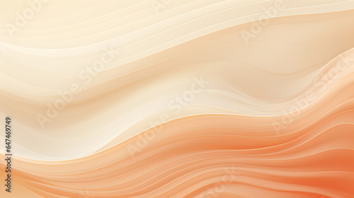 Abstract Sandstone Strata Background - Pale Cream and Orange Waves Wallpaper - Generative AI photo