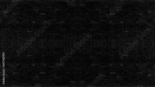 Simple grungy black brick wall with light gray shades seamless pattern surface texture background. Vector illustration.