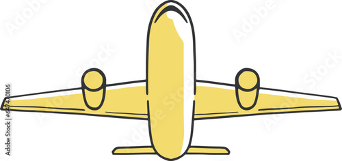 飛行機を正面下から見た構図のイラスト素材
