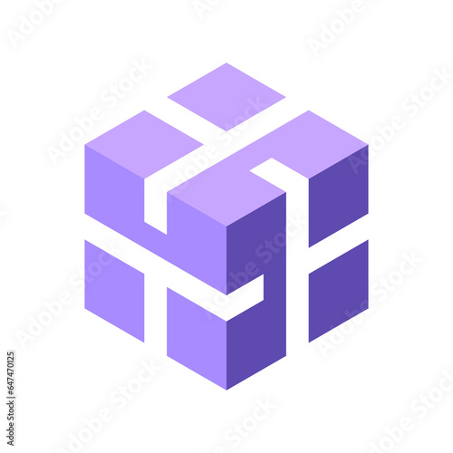 a logo illustration depicting web3, metaverse	
