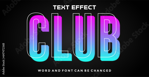 Club editable text effect