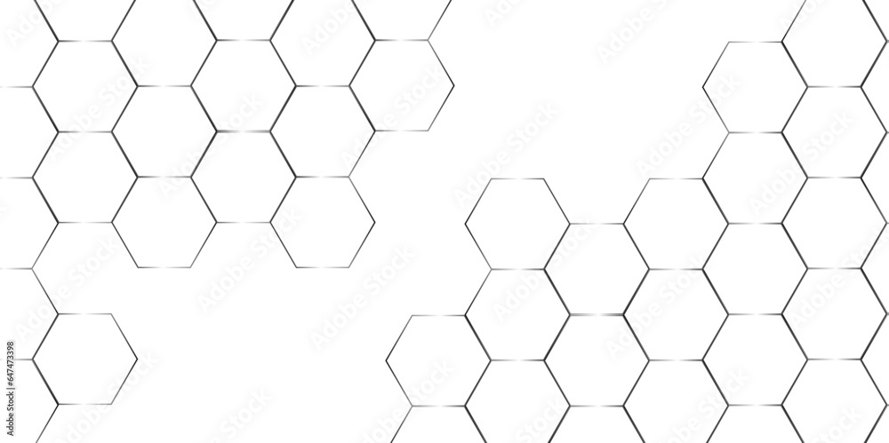 Seamless pattern with hexagons White Hexagonal Background. Computer digital drawing, background with hexagons, abstract background. 3D Futuristic abstract honeycomb mosaic white background. geometric.