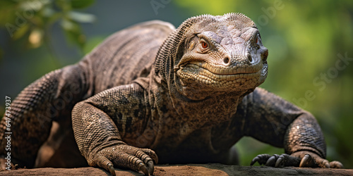 photo illustration of a Komodo dragon in a swamp photo