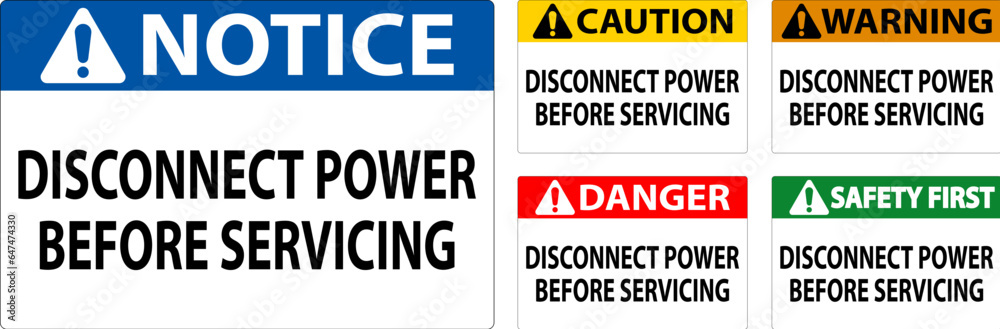 Danger Sign Disconnect Power Before Servicing