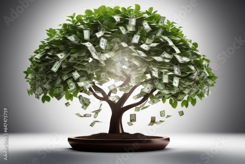money tree with green leaves