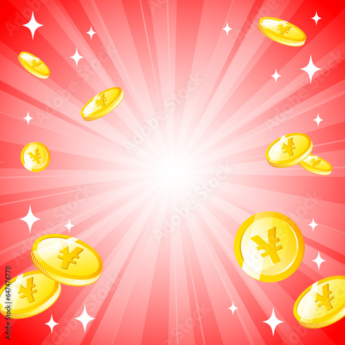 降り注ぐ日本円を沢山ゲットするイメージ