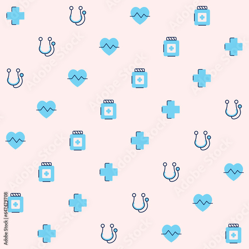 Health Care Medical Vector Seamless Pattern