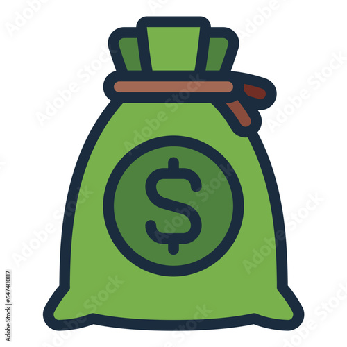 Money Bag filled line icon