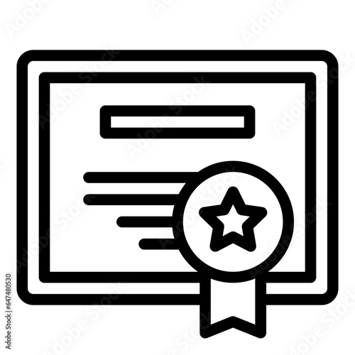 Certificate outline icon