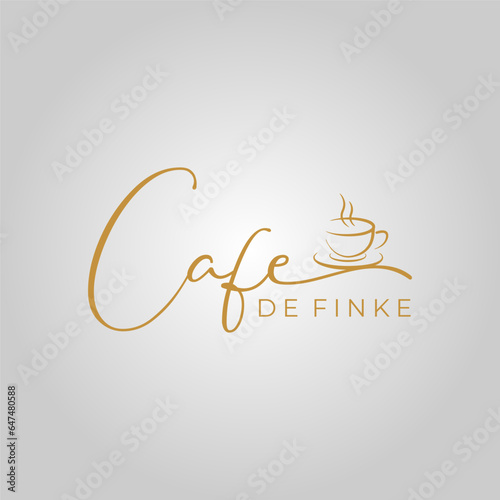 Cafe coffee shop logo design icon element modern style vector