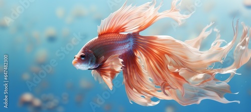 Red color siamese fish. Generative AI technology.
