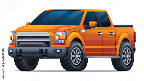 Pickup truck vector illustration isolated on white background