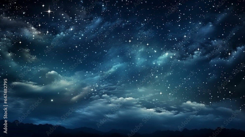 background Night sky with stars and moon