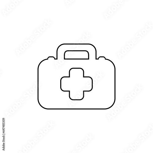 First Aid Box or emergency medical bag in outline flat icon style. Vector illustration from World First Aid Day design element collection. Editable graphic resources for many purposes.