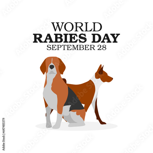 vector graphic of world rabies day good for world rabies day celebration. flat design. flyer design.flat illustration.