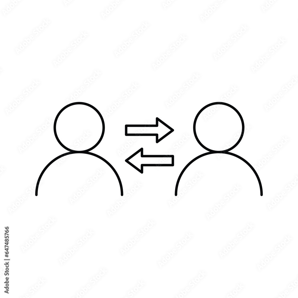 User replace icon design. Person replacement line outline icon. isolated on white background. vector illustration User replace icon design. Person replacement line outline icon. isolated on white background. vector illustration