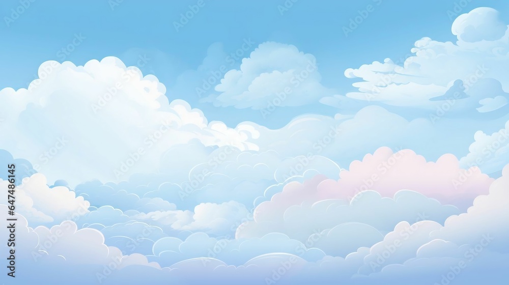 Fluffy clouds and a dreamy sky
