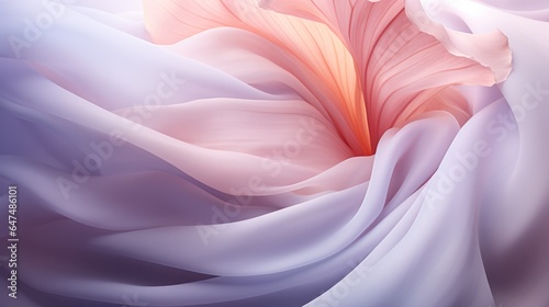 lines of a flower petal made of draped fabric in delicate shades of purple.smooth lines and texture. harmony and grace. 