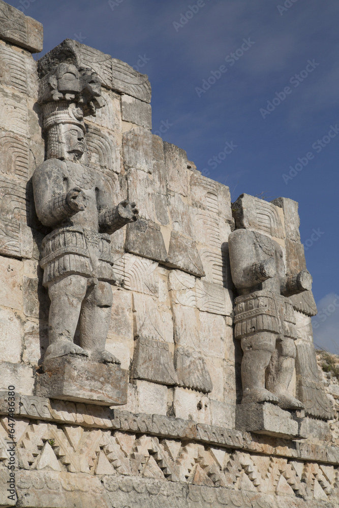 Atlantes Figures, Palace Of Masks, Kabah Archaelological Site; Yucatan, Mexico Atlantes Figures, Palace Of Masks, Kabah Archaelological Site; Yucatan, Mexico
