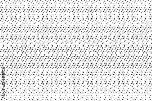 White hexagonal and shadows grid abstract background and gradient background. Black and white or monochromatic pattern