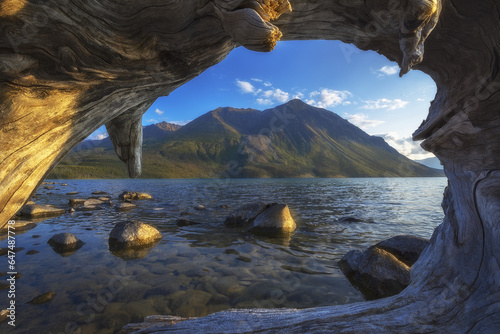 Kings Throne Rises Above Kathleen Lake In Kluane National Park; Yukon, Canada
