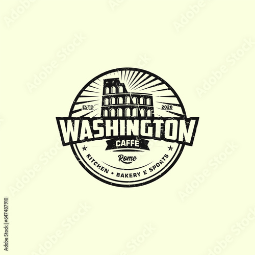 rome colosseum logo in badge emblem stamp style