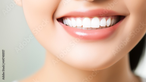 笑顔の女性の白い歯アップ